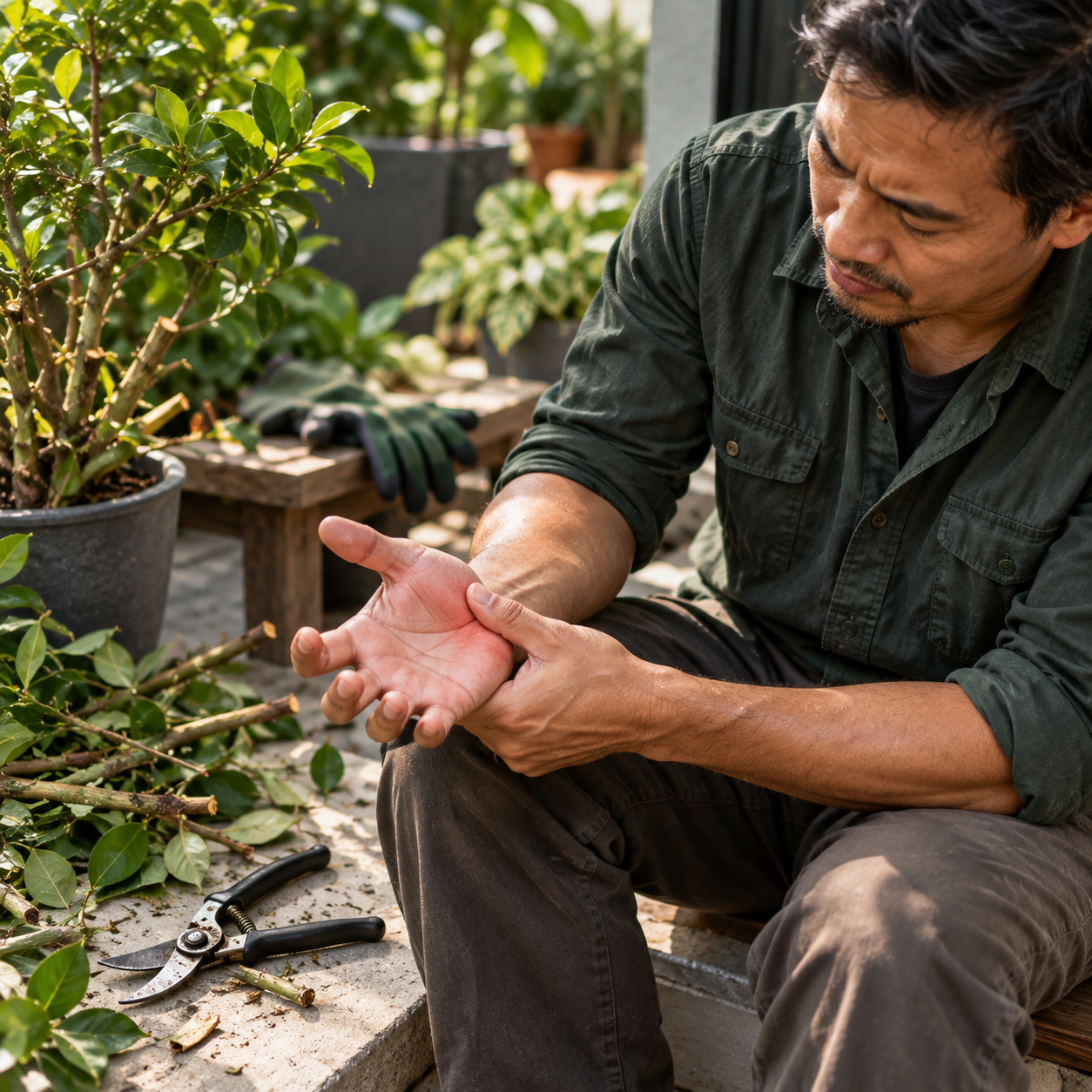 Tangan sakit guna gunting